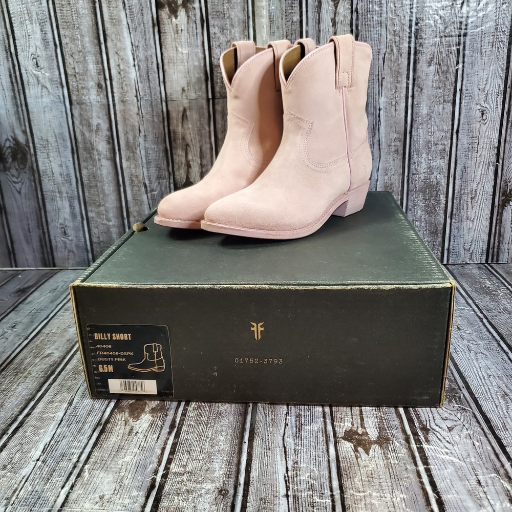 Frye Women's Billy Short Leather Western Boots 40408 Dusty Pink Size 6.5M